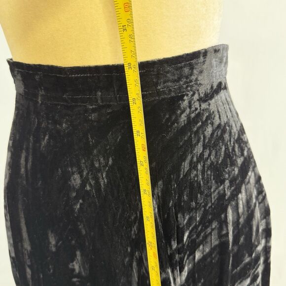 Vintage Saint Laurent Rive Gauche Crushed Velvet Midi Skirt 44 L Made in France - Picture 9 of 16